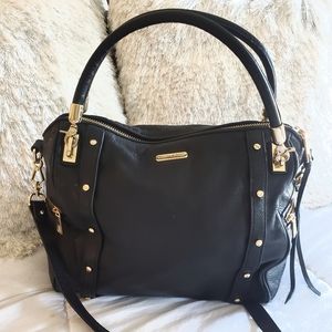 COPY - Rebecca Minkoff MAB large leather black&gold bag